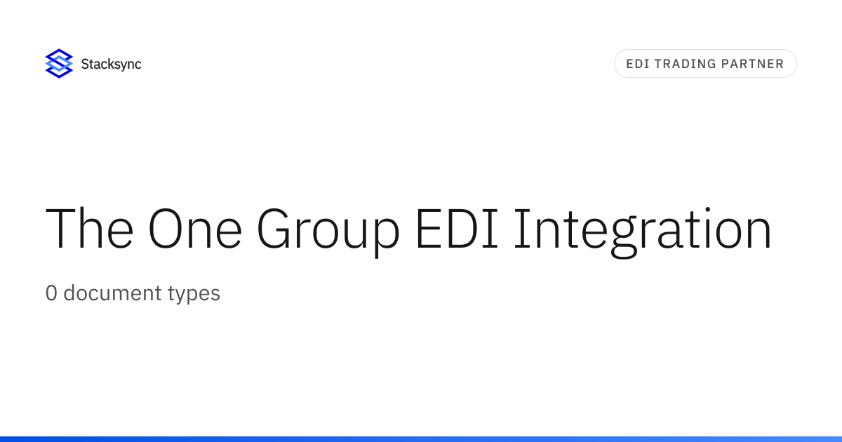 The One Group EDI Integration | Stacksync