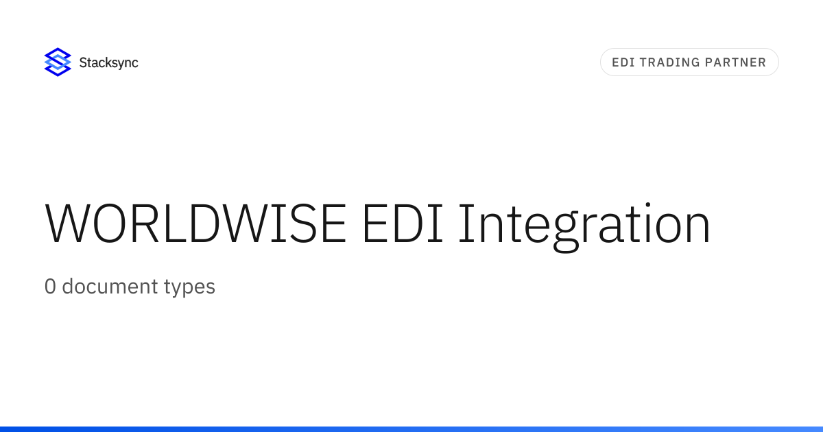 WORLDWISE EDI Integration | Stacksync