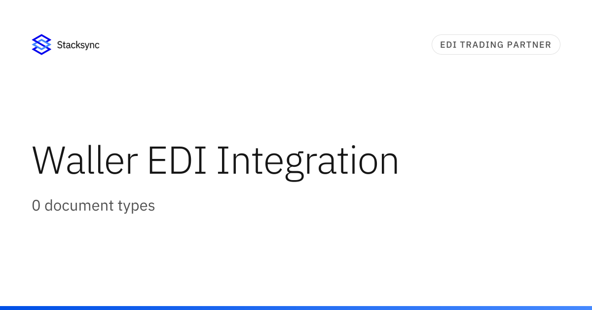 Waller EDI Integration | Stacksync