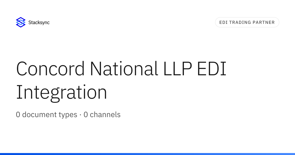 Concord National LLP EDI Integration | Stacksync