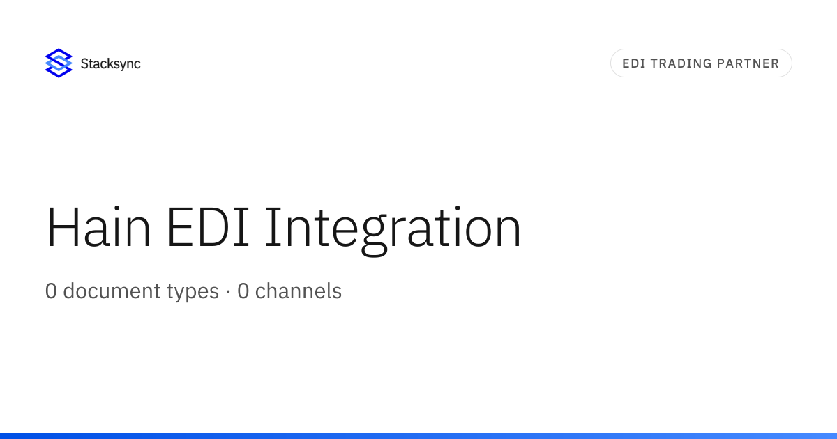 Hain EDI Integration | Stacksync