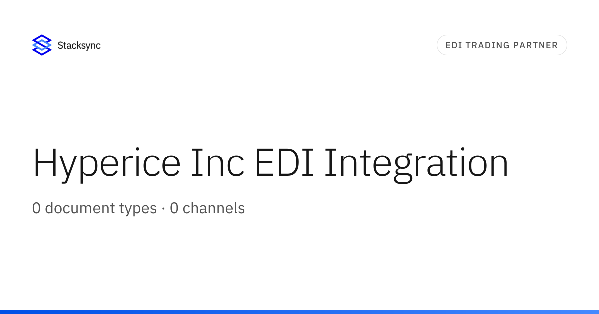 Hyperice Inc EDI Integration | Stacksync