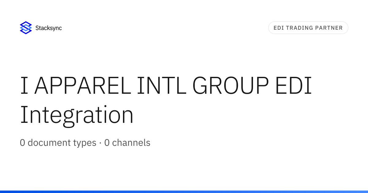 I APPAREL INTL GROUP EDI Integration | Stacksync
