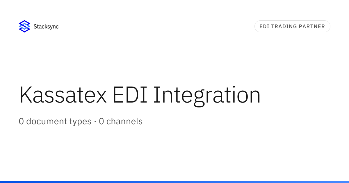 Kassatex EDI Integration | Stacksync
