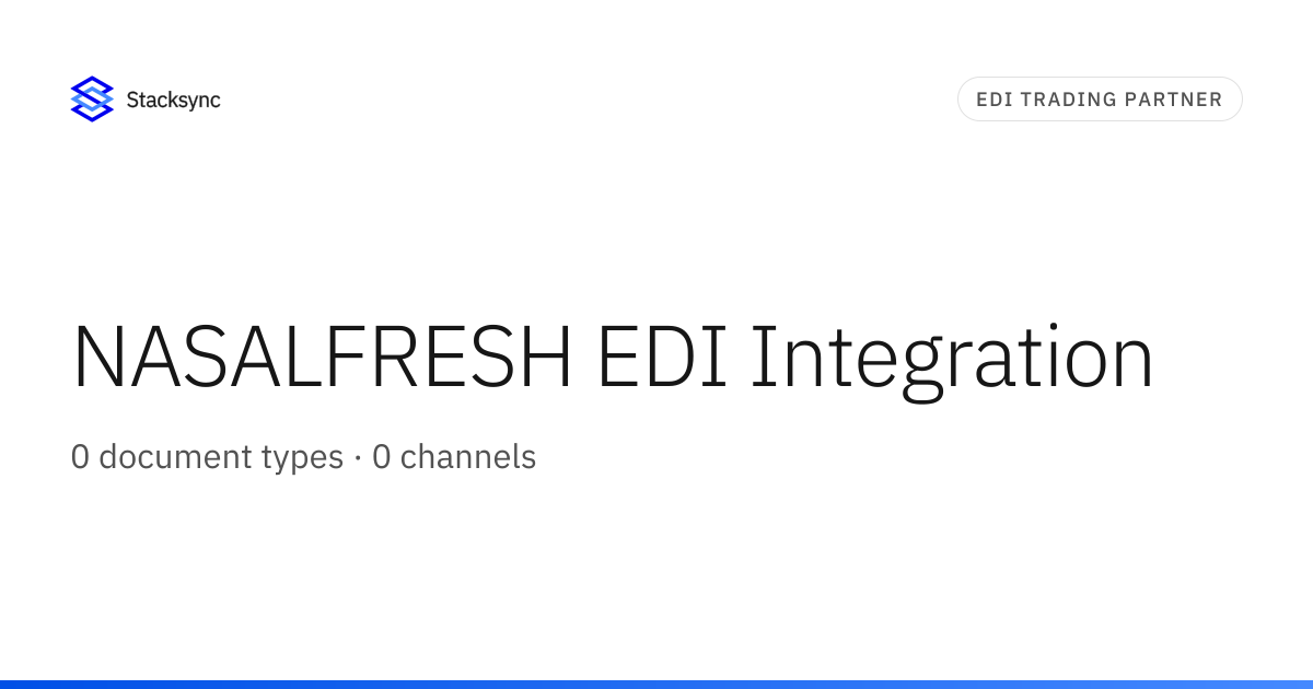 NASALFRESH EDI Integration | Stacksync