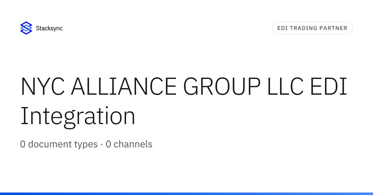 NYC ALLIANCE GROUP LLC EDI Integration | Stacksync