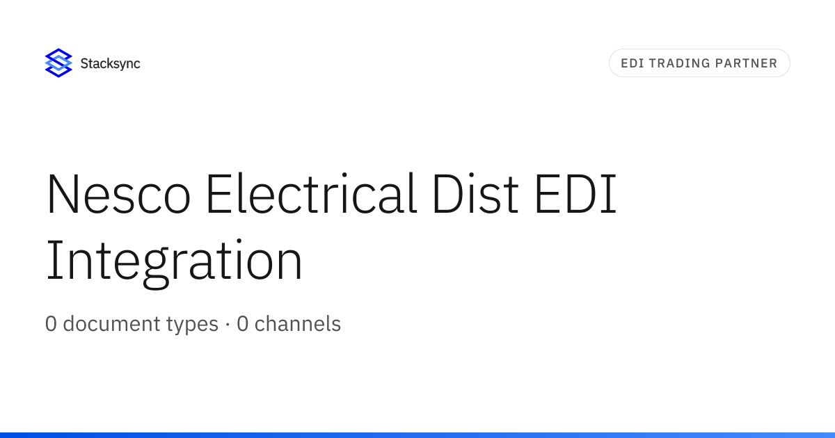 Nesco Electrical Dist EDI Integration | Stacksync