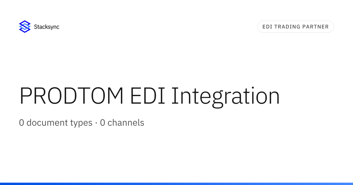PRODTOM EDI Integration | Stacksync