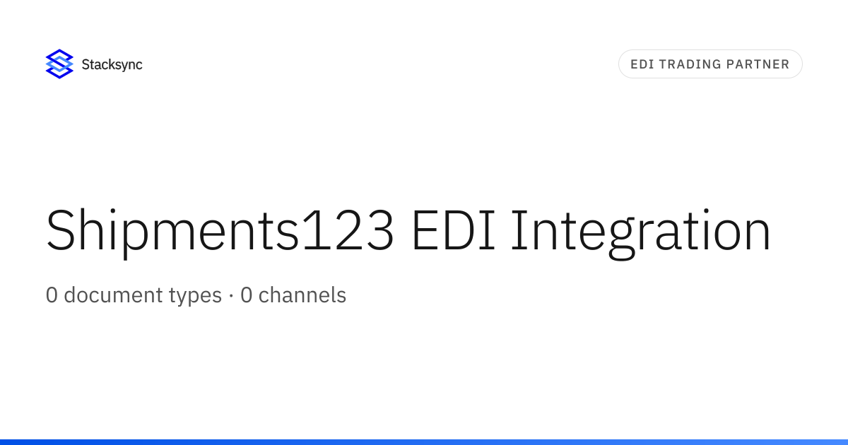 Shipments123 EDI Integration | Stacksync