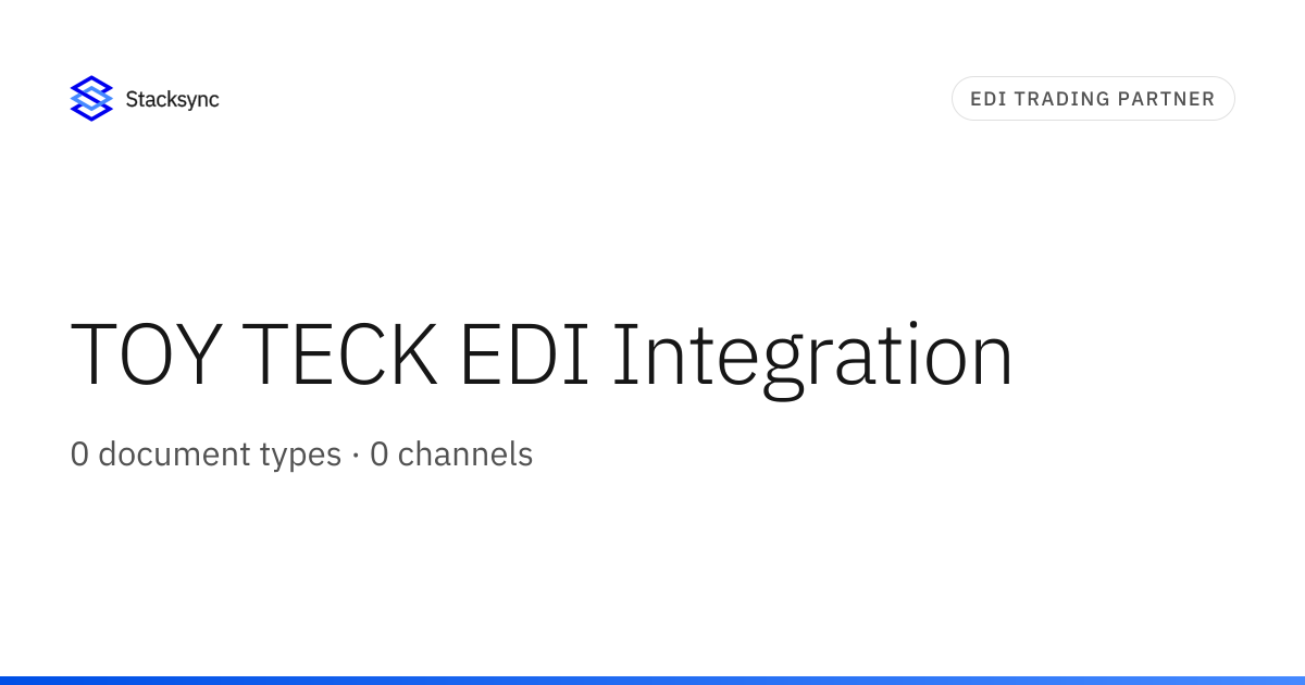 TOY TECK EDI Integration | Stacksync