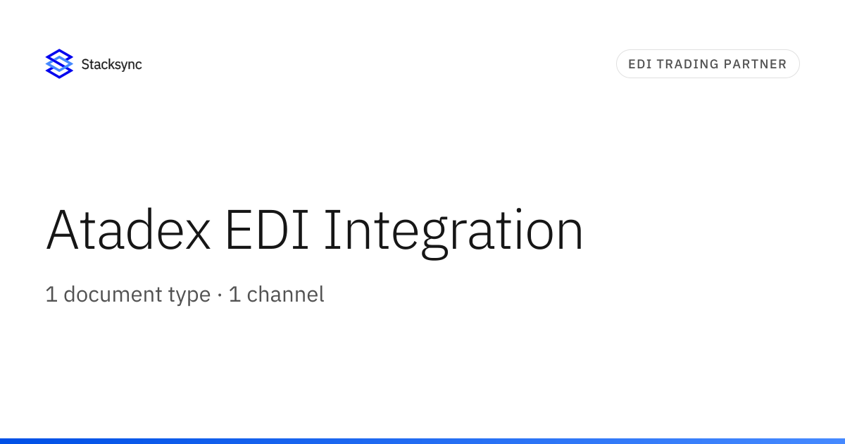 Atadex EDI Integration | Stacksync