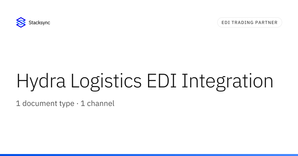 Hydra Logistics EDI Integration | Stacksync