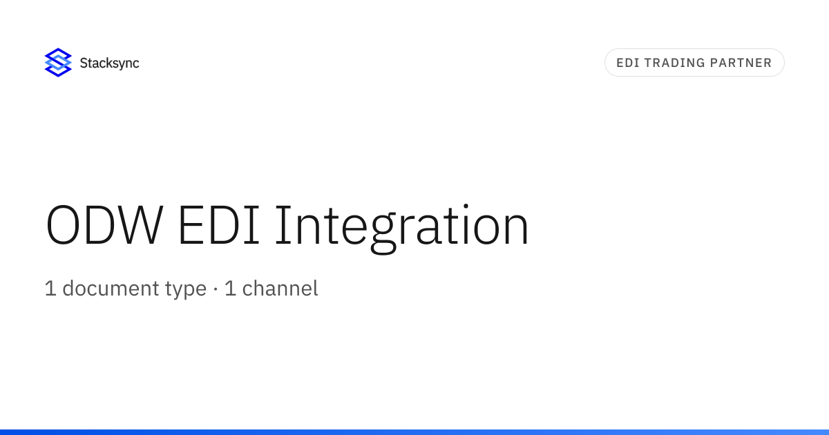 ODW EDI Integration | Stacksync