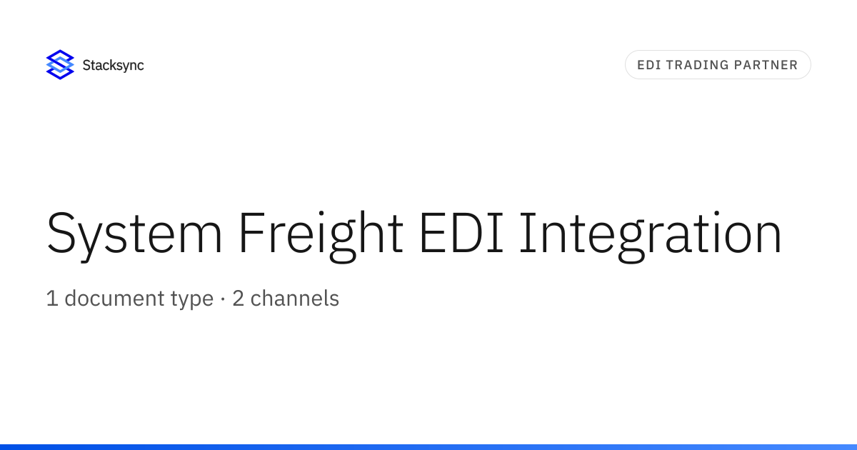 System Freight EDI Integration | Stacksync