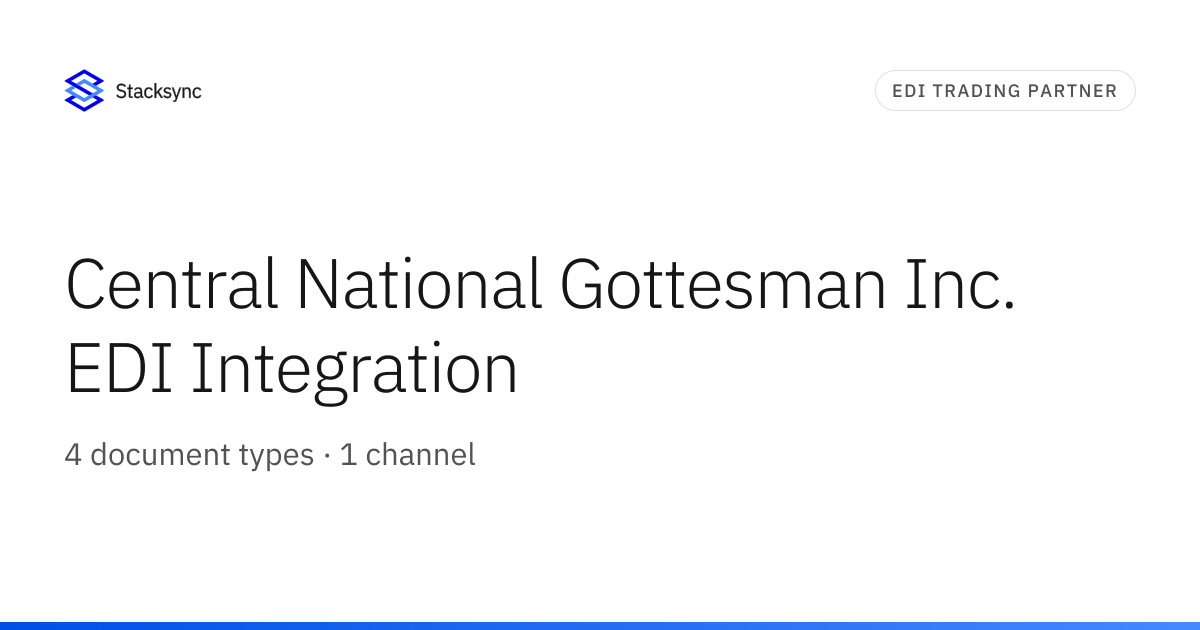 Central National Gottesman Inc. EDI Integration | Stacksync