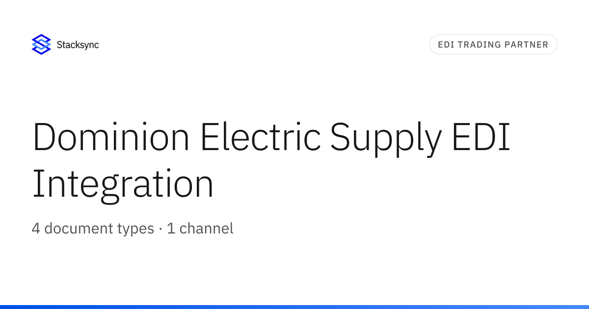 Dominion Electric Supply EDI Integration | Stacksync