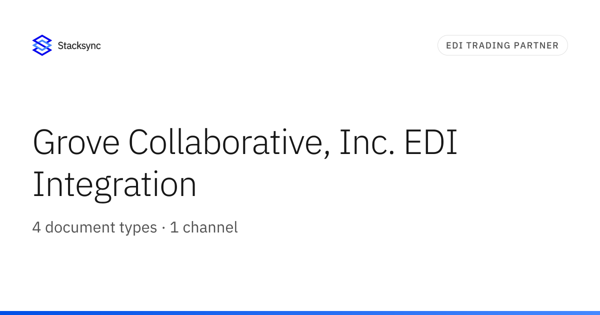 Grove Collaborative, Inc. EDI Integration | Stacksync