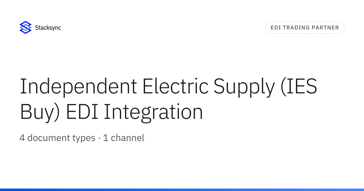 Independent Electric Supply (IES Buy) EDI | Stacksync