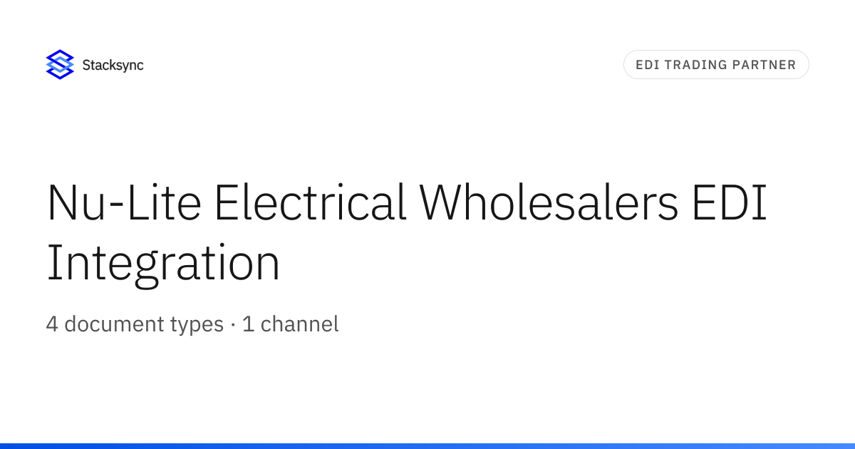 Nu-Lite Electrical Wholesalers EDI Integration | Stacksync