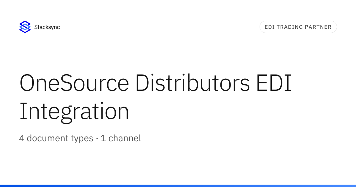 OneSource Distributors EDI Integration | Stacksync