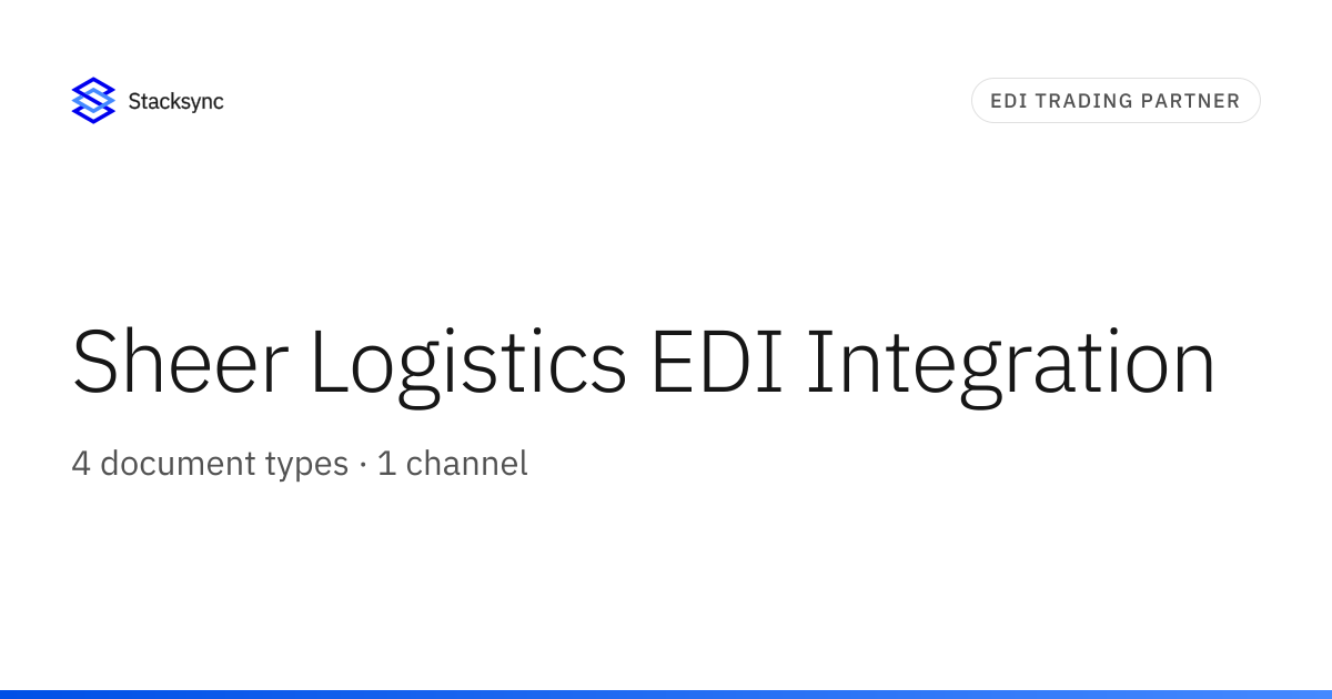 Sheer Logistics EDI Integration | Stacksync