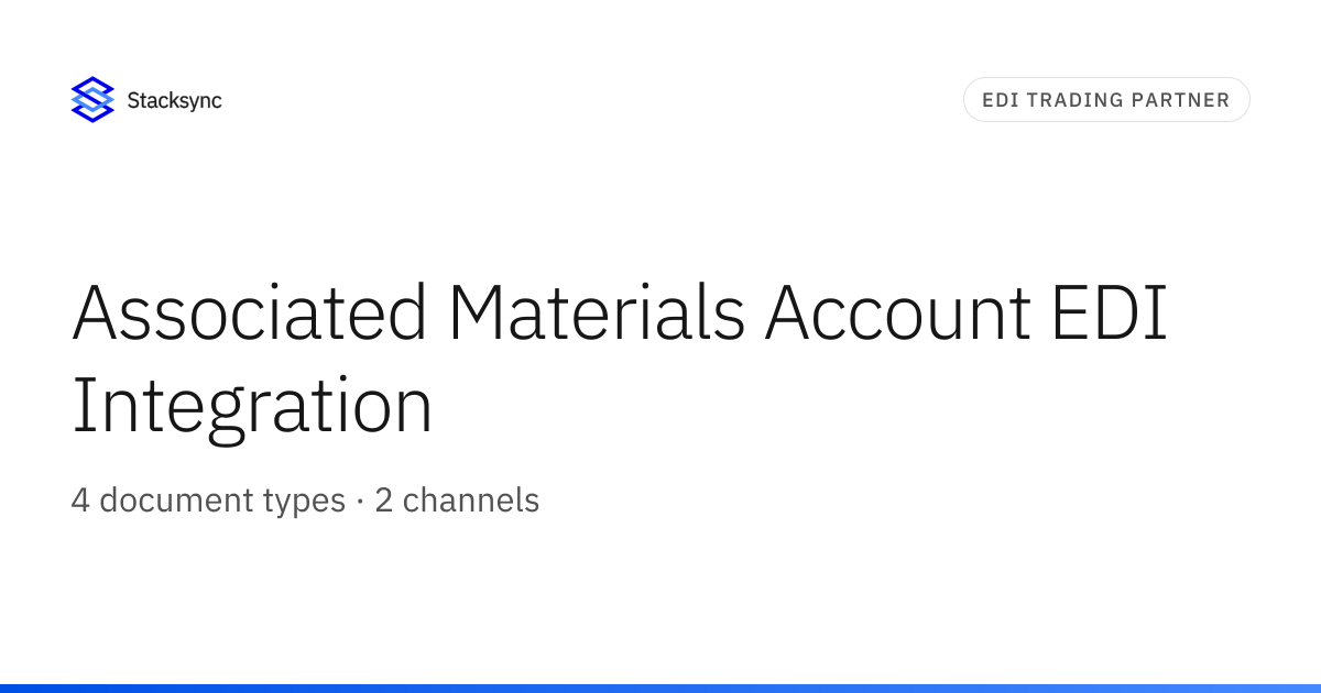 Associated Materials Account EDI Integration | Stacksync