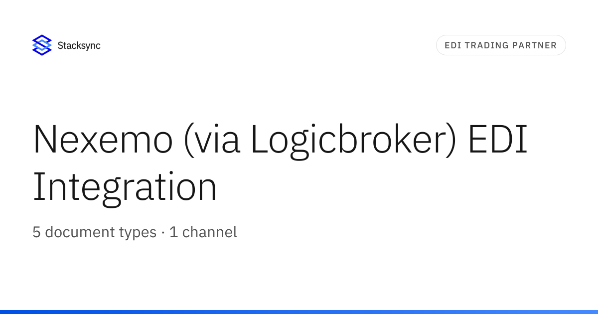 Nexemo (via Logicbroker) EDI Integration | Stacksync
