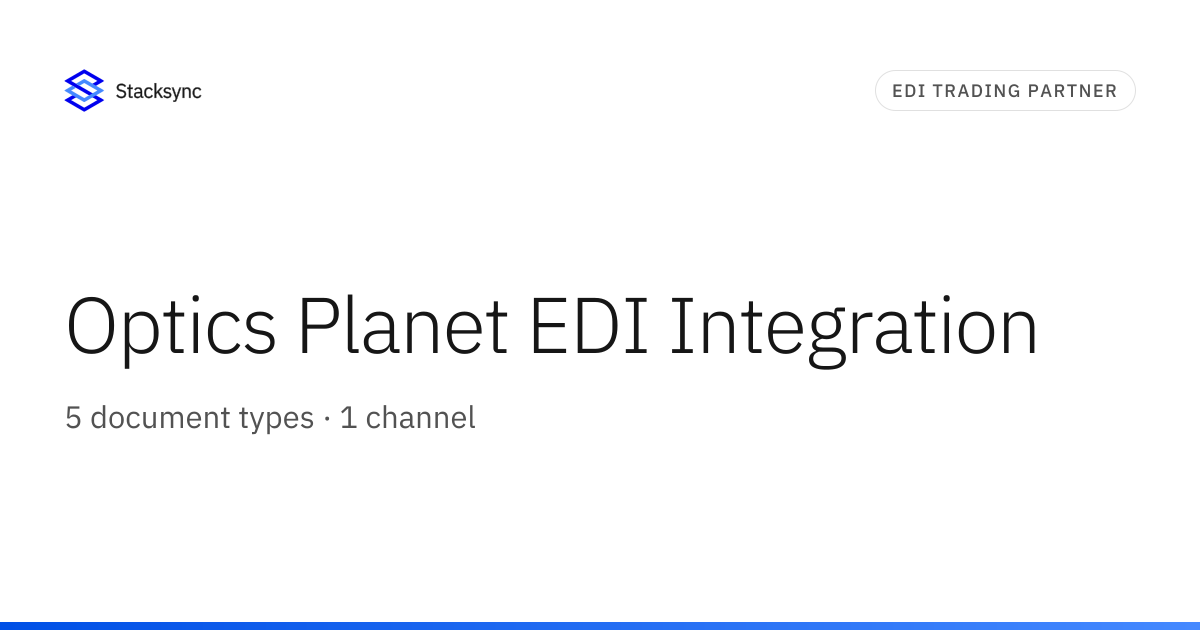 Optics Planet EDI Integration | Stacksync