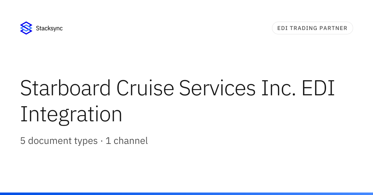 Starboard Cruise Services Inc. EDI Integration | Stacksync