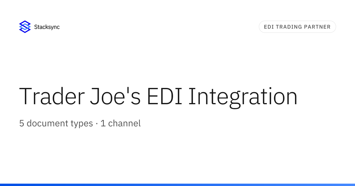 Trader Joe's EDI Integration | Stacksync