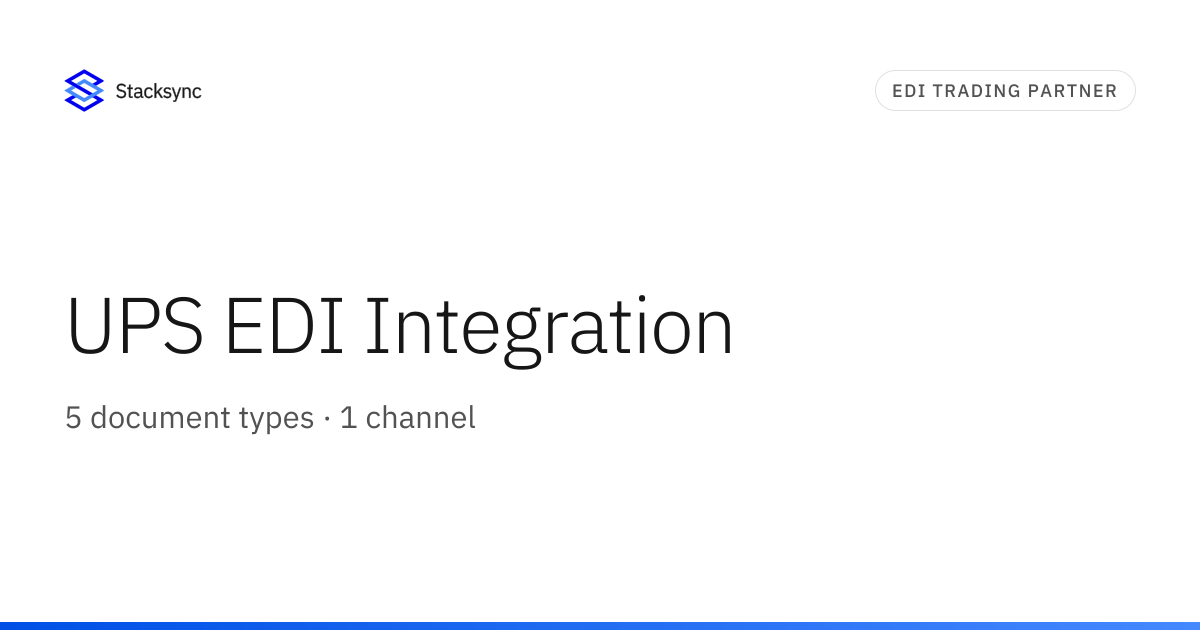 UPS EDI Integration | Stacksync