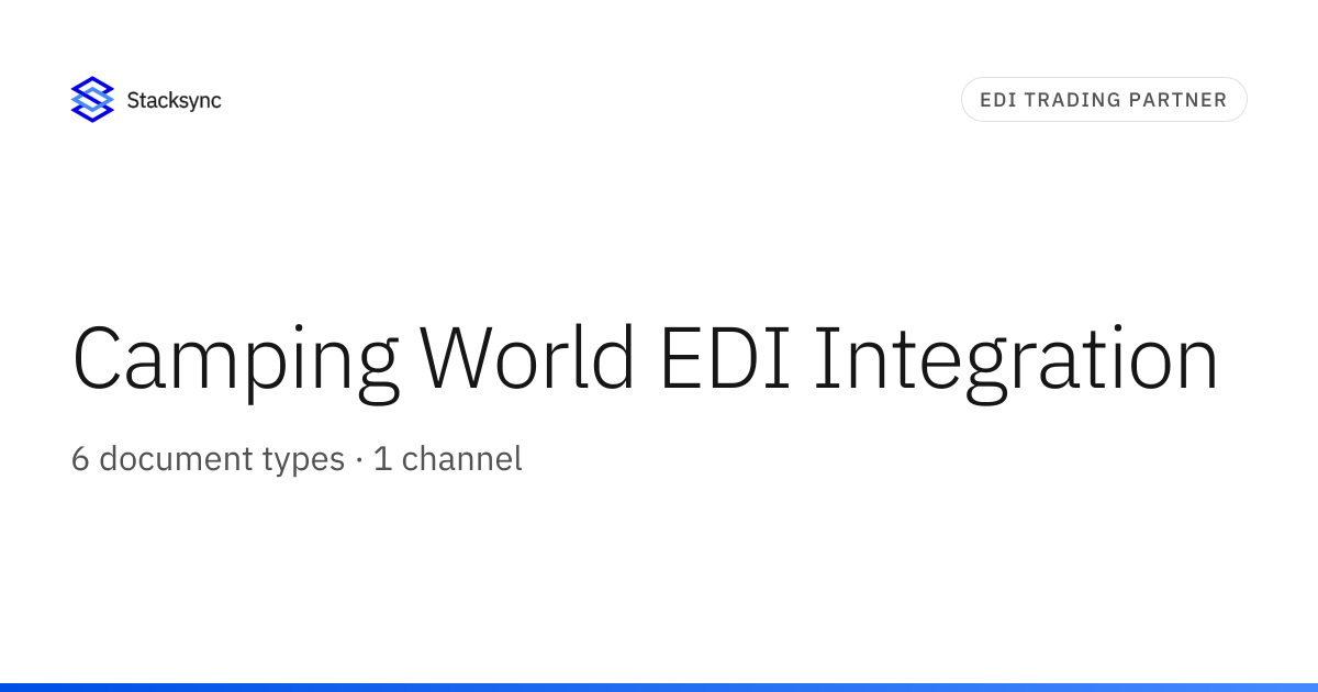 Camping World EDI Integration | Stacksync