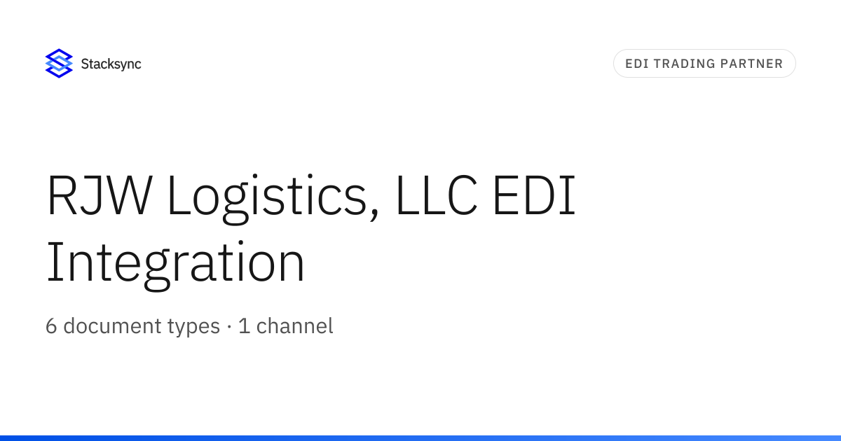 RJW Logistics, LLC EDI Integration | Stacksync