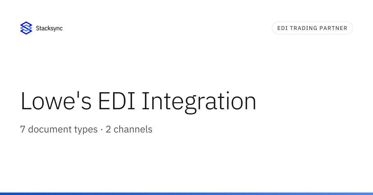 Lowe's EDI Integration | Stacksync