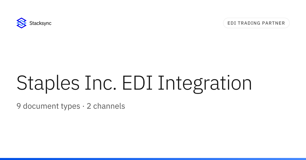 Staples Inc. EDI Integration | Stacksync