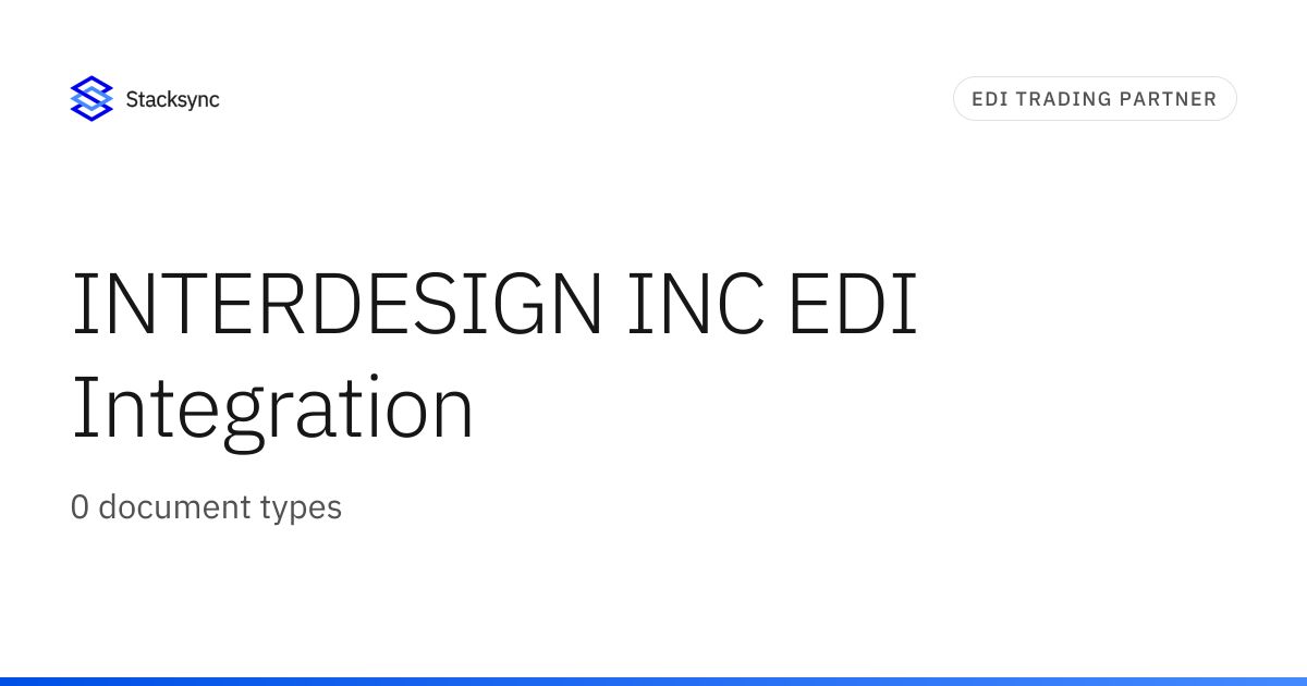 INTERDESIGN INC EDI Integration | Stacksync