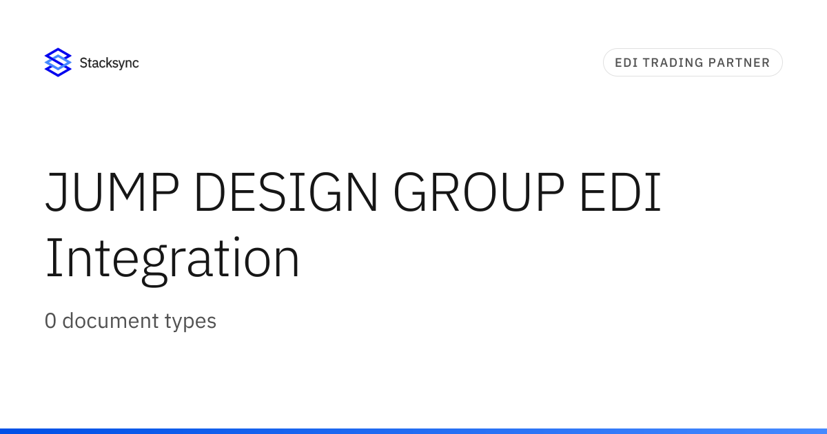 Jump Integration JUMP DESIGN GROUP EDI Integration | Stacksync