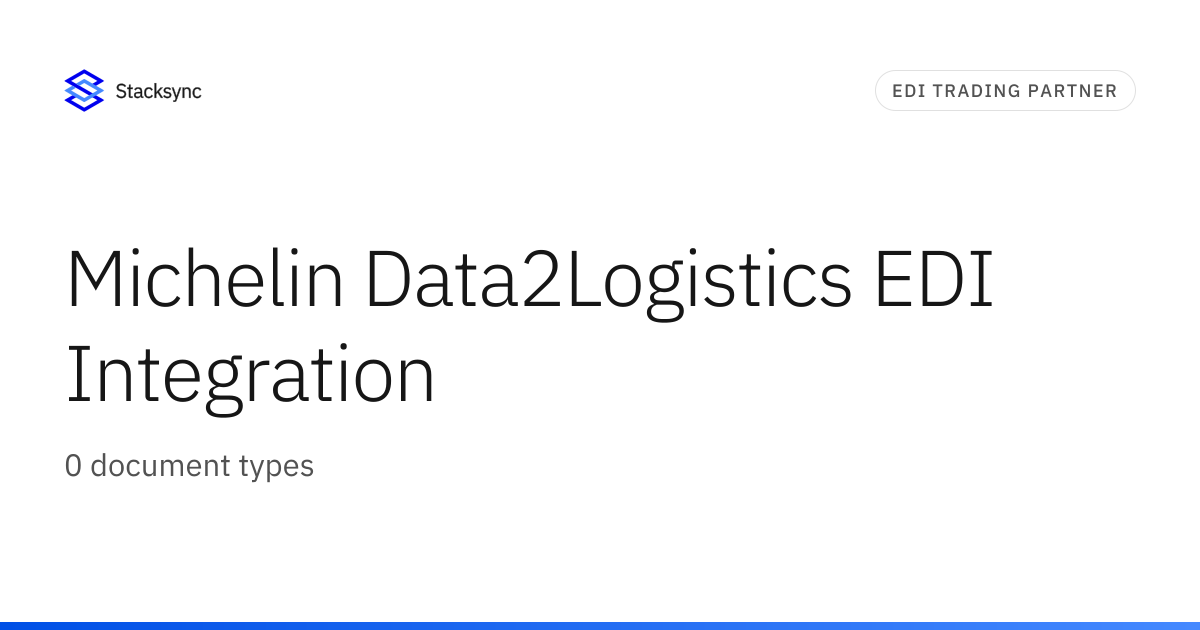 Loop Data2logistics Michelin Data2Logistics EDI Integration | Stacksync