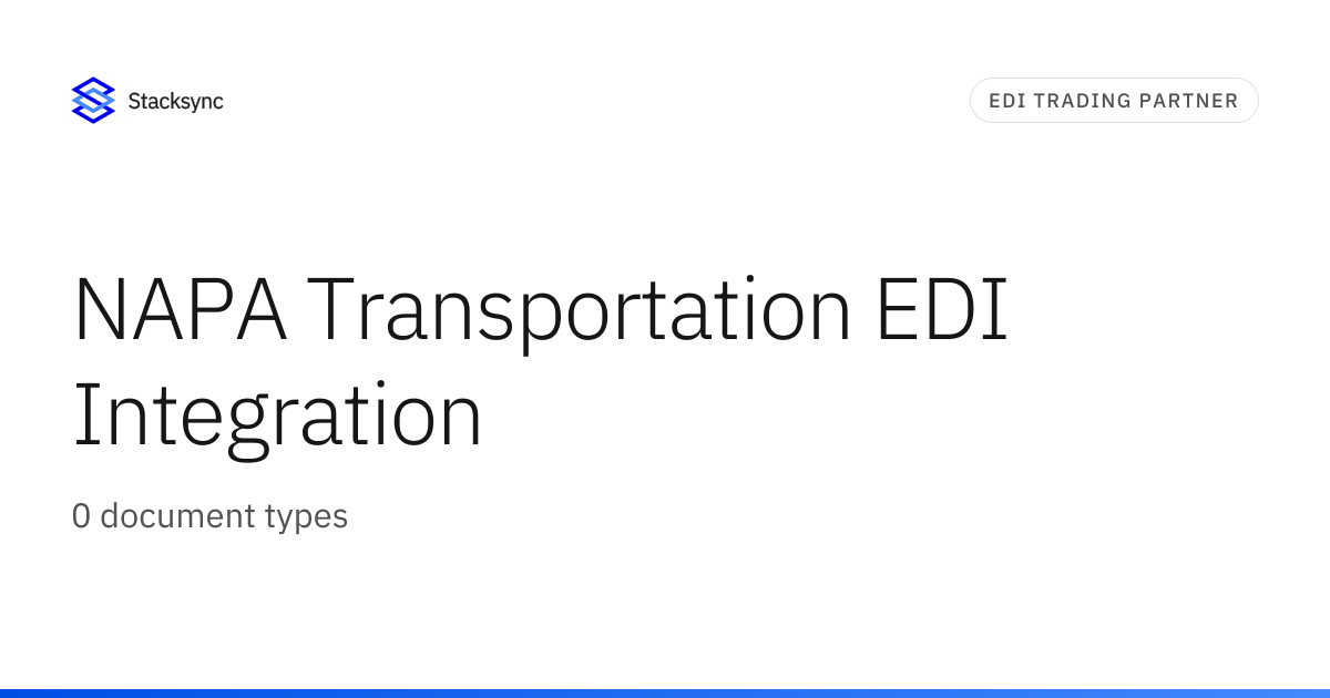 Shuttle Integration NAPA Transportation EDI Integration | Stacksync