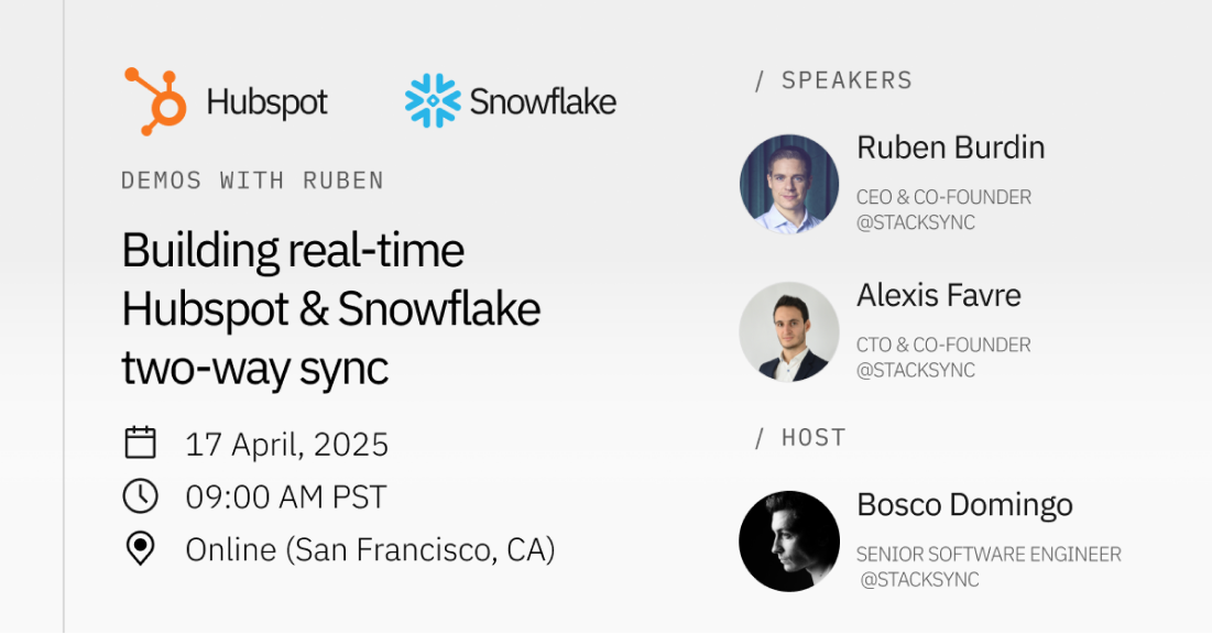 Building real-time HubSpot & Snowflake two-way sync