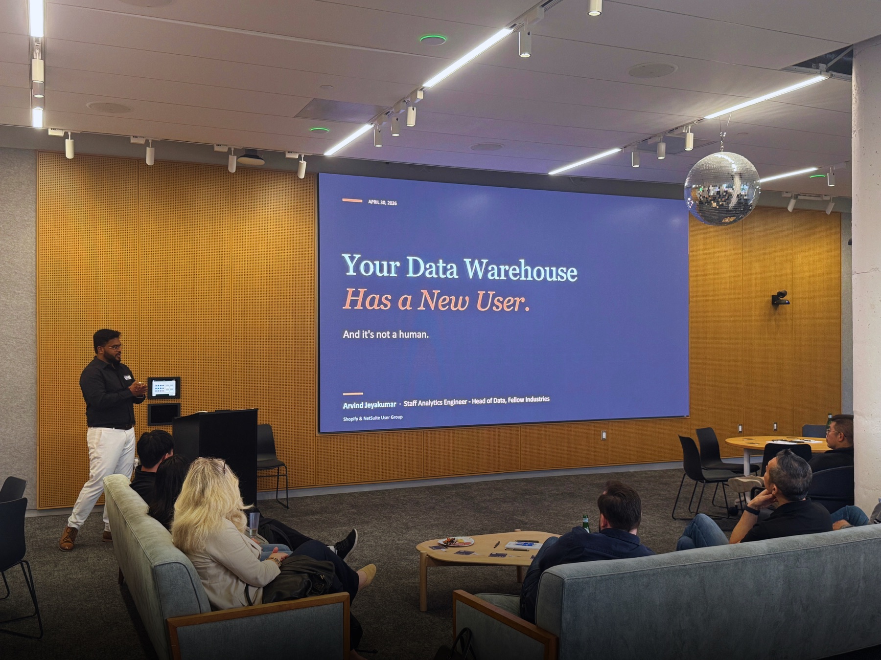 An enterprise AI and data warehouse session in progress.