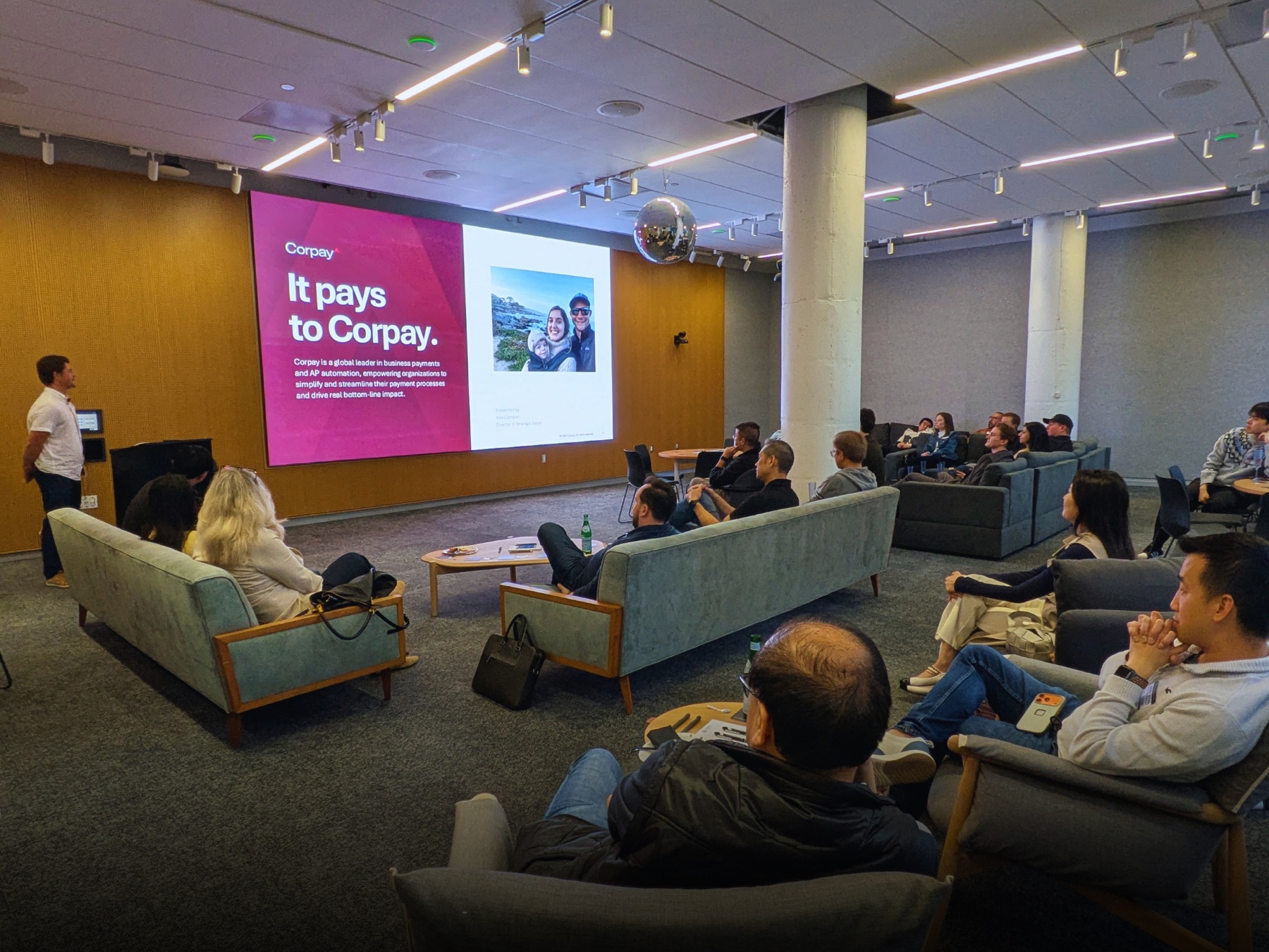 A Corpay session presented to the previous event audience.