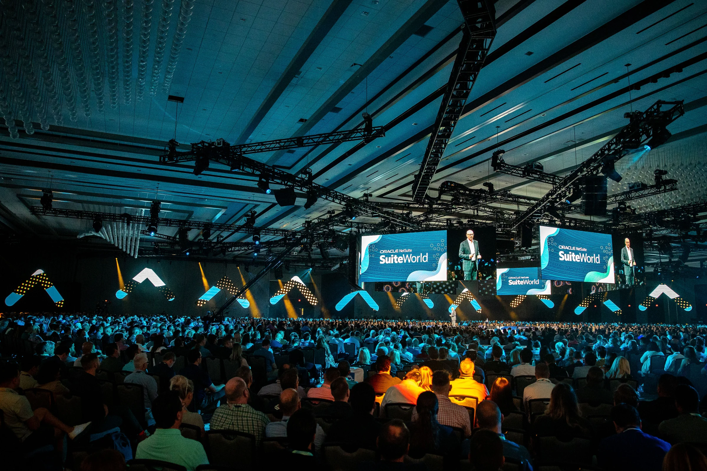 The SuiteWorld main stage before a full audience in Las Vegas