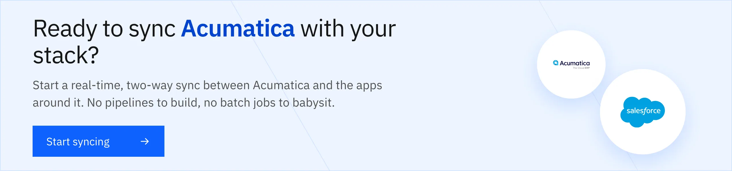 Start syncing with Stacksync — Acumatica Integrations: The Complete Guide
