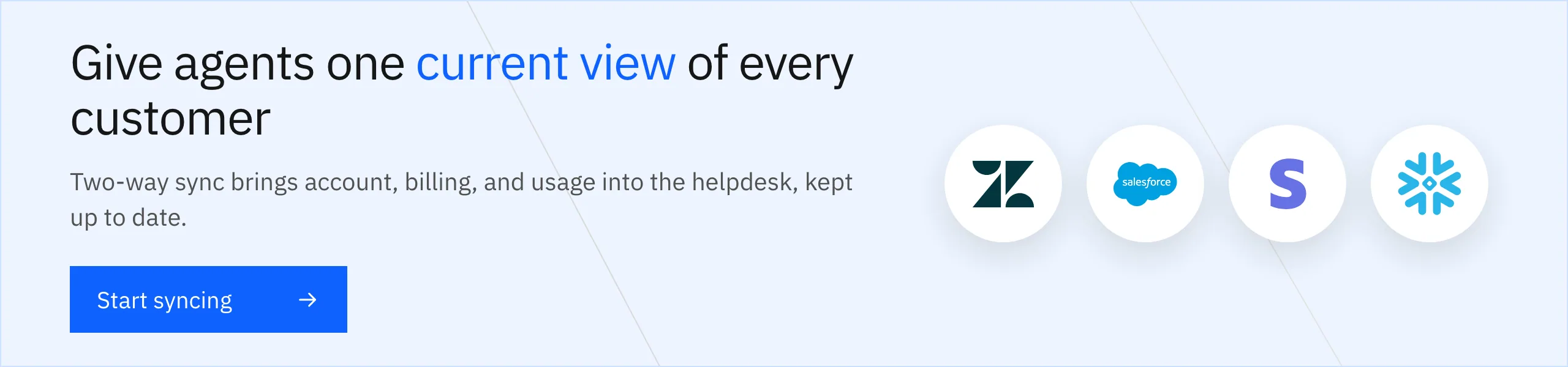 Start syncing with Stacksync: give agents one current view of every customer