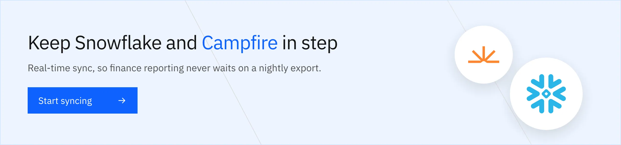 Keep Snowflake and Campfire in step with real-time sync