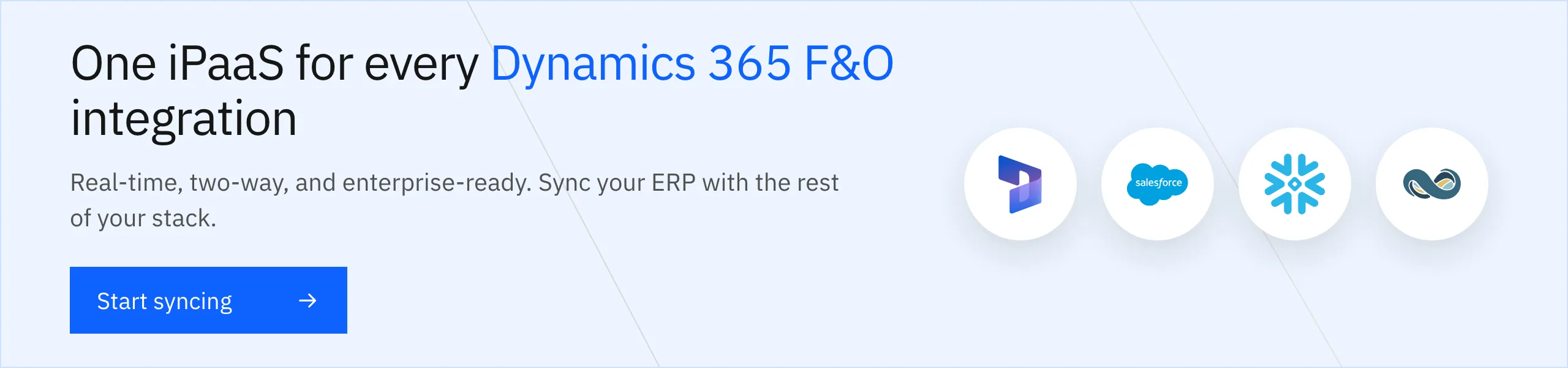 One iPaaS for every Dynamics 365 F&O integration, real-time and two-way