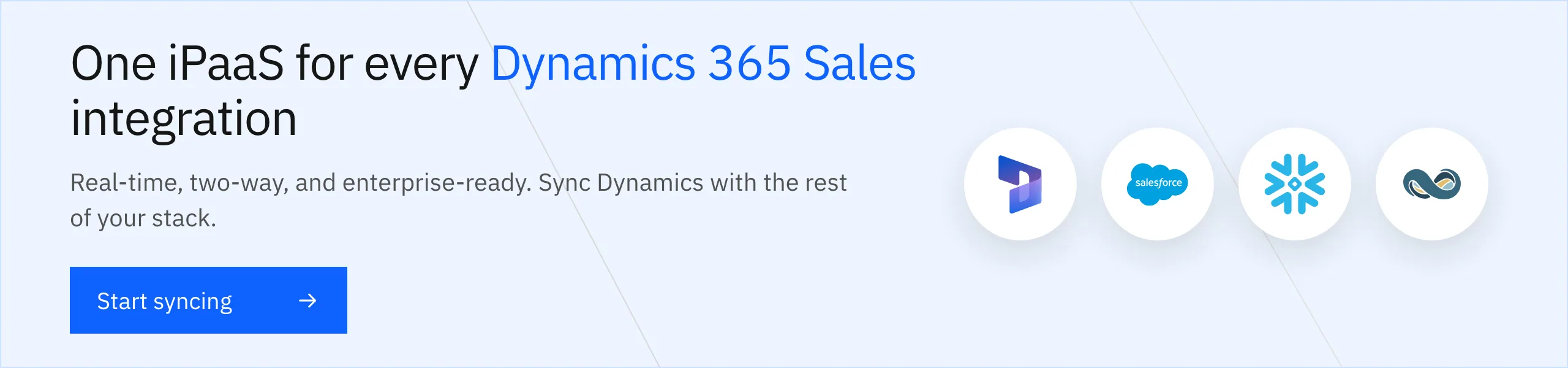 One iPaaS for every Dynamics 365 Sales integration, real-time and two-way