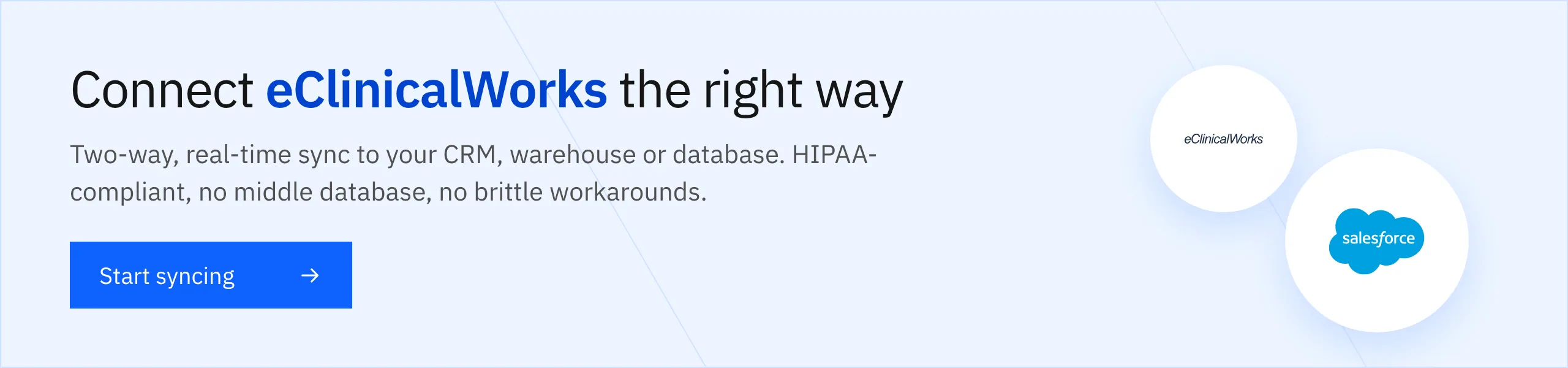 Start syncing with Stacksync — connect eClinicalWorks the right way, no middle database