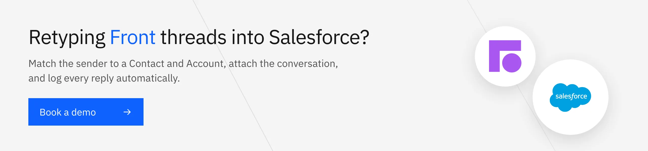 Book a Stacksync demo: turn Front conversations into Salesforce Contacts, Accounts, and activities